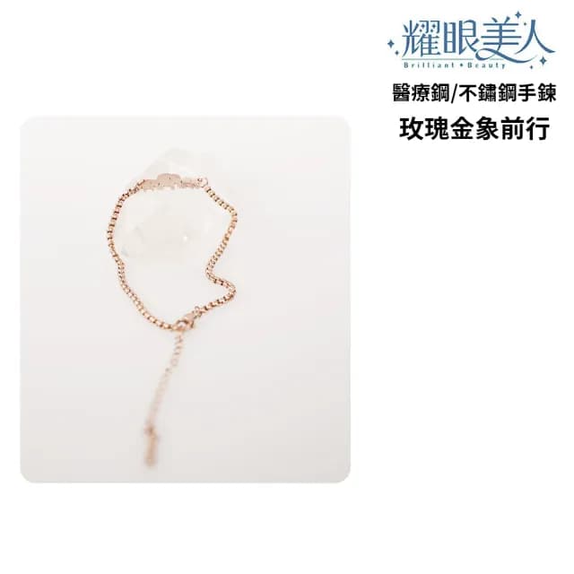 【耀眼美人】銀色象前行鈦閃耀/鈦鋼手鍊/手環一入(過爐款/手鍊/可碰水/雙11)