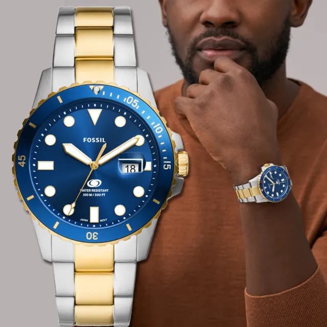 【FOSSIL】Blue Dive 潛水風格手錶-42mm 禮物 送禮 推薦(FS6034)