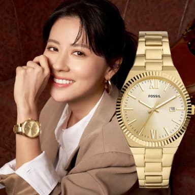 【FOSSIL】Scarlette 林予晞配戴款 簡約金耀手錶-38mm 禮物 送禮 推薦(ES5299)