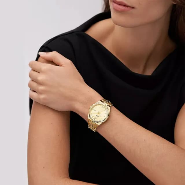 【FOSSIL】Scarlette 林予晞配戴款 簡約金耀手錶-38mm 禮物 送禮 推薦(ES5299)
