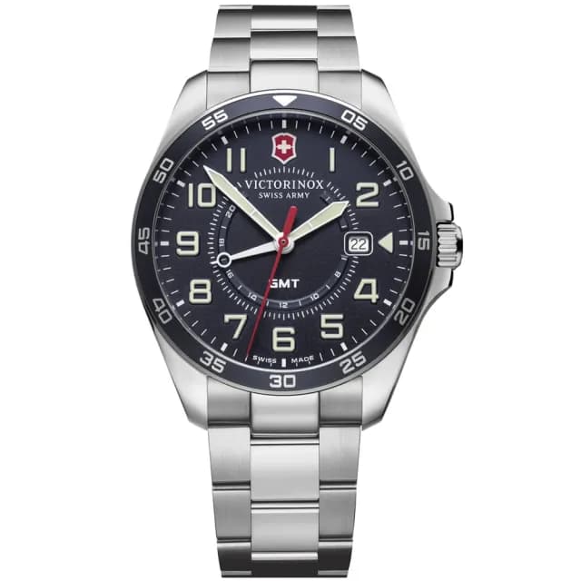 【VICTORINOX 瑞士維氏】FieldForce GMT功能 經典時尚腕錶 父親節 禮物  送禮 推薦(VISA-241896)