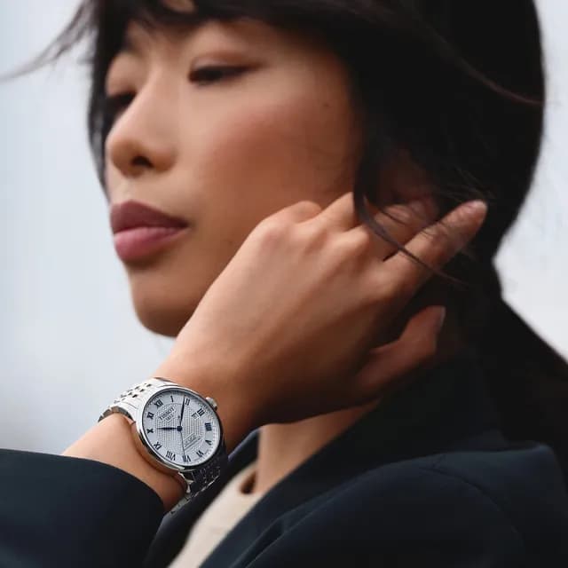 【TISSOT 天梭 官方授權】力洛克 80小時動力儲存羅馬數字機械套錶-39.3mm 情人節 禮物(T0064071103303)