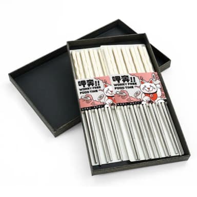 【BRANDY】不鏽鋼筷 白銀10雙筷禮盒組 環保筷 商用筷子 851-CPSW245-10(送禮推薦 高檔筷子)