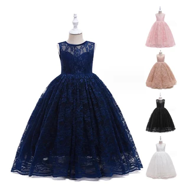 【橘魔法】浪漫蕾絲桃心領長禮服(長裙 花童 畢業 表演 攝影 大童 全家福 婚禮 兒童 童裝 女童)