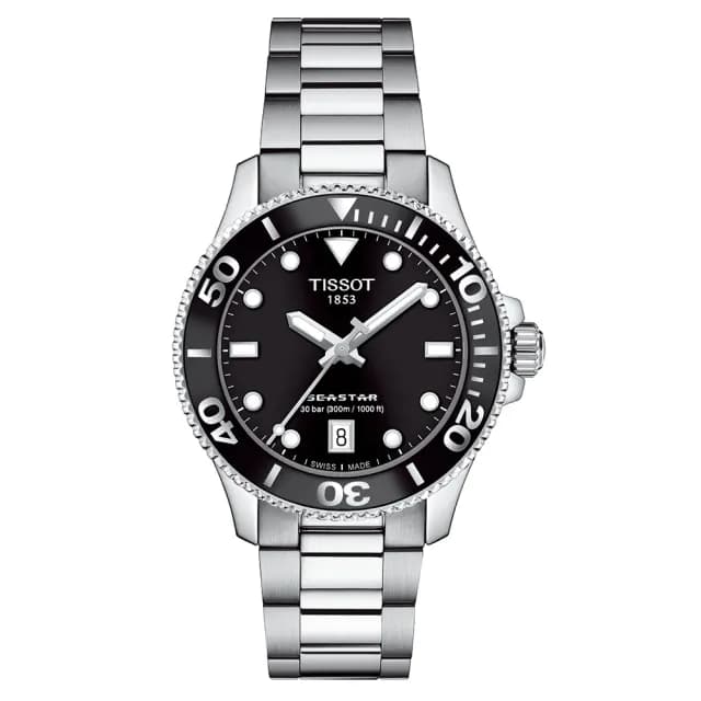 【TISSOT 天梭 官方授權】海洋之星潛水對錶 情侶手錶 禮物(T1204101105100+T1202101105100)