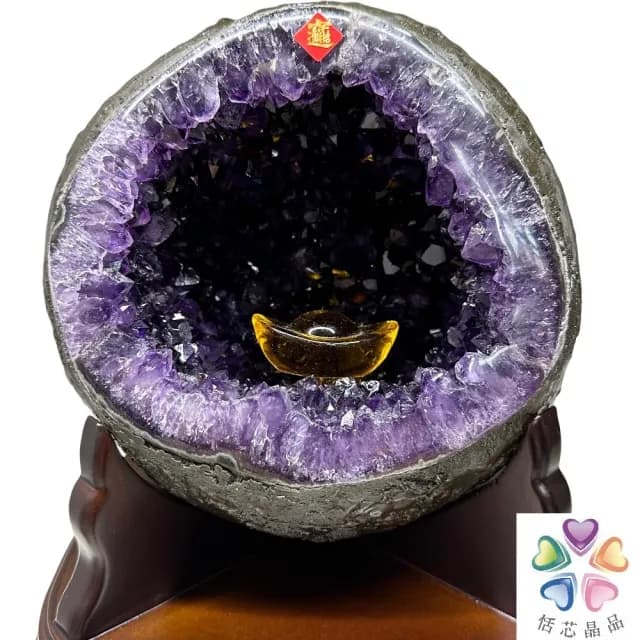 【恬芯晶品】JC17頂級烏拉圭紫晶洞6.32KG錢袋子(圓洞聚財招財貴人開運風水帝王紫水晶新居禮物新年新春)