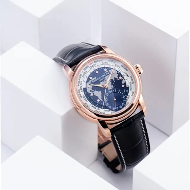 【CONSTANT 康斯登】ManufactureWORLDTIMER 系列18K金限量自製機芯機械腕錶-42mm(FC-718NWWM4H9)