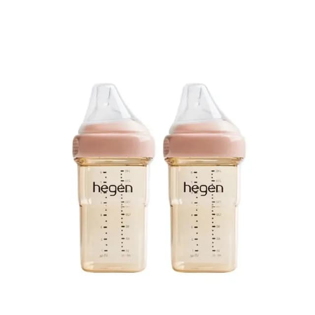 【hegen】金色奇蹟PPSU多功能方圓型寬口奶瓶 240ml 雙瓶組(母嬰用品 新生禮 月子中心 不含塑化劑)