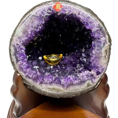 【恬芯晶品】JC41頂級烏拉圭紫晶洞5.04KG錢袋子(圓洞聚財招財貴人開運風水帝王紫水晶新居禮物新年新春)