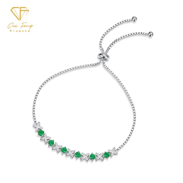 【CF鑽飾】手鍊 培育祖母綠《咫尺》雙11限定 禮物(哥倫比亞祖母綠 祖母綠手鍊 生日)