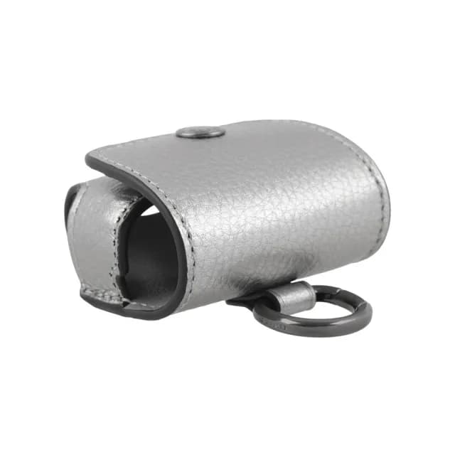 【COACH】荔枝皮革及小牛皮 Airpods Pro 無線耳機套(金屬灰)