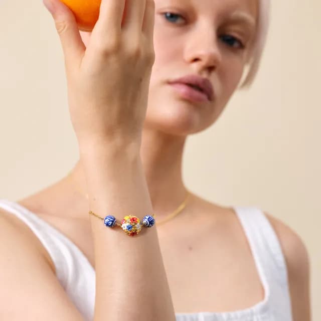 【Les Nereides】詩人之花-花束與陶瓷珠手鍊