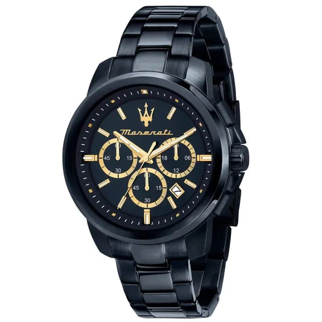 【MASERATI 瑪莎拉蒂】Successo 綻藍三眼計時手錶-40mm 禮物 送禮 推薦(R8873621040)