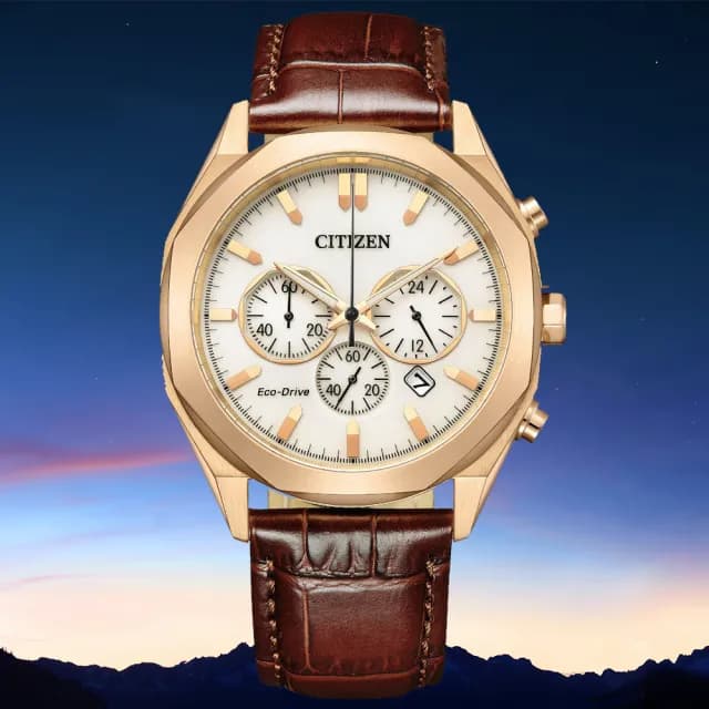 【CITIZEN 星辰】Chronograph系列 型男必備三眼計時腕錶 七夕 情人節 送禮 推薦(CA4593-15A)