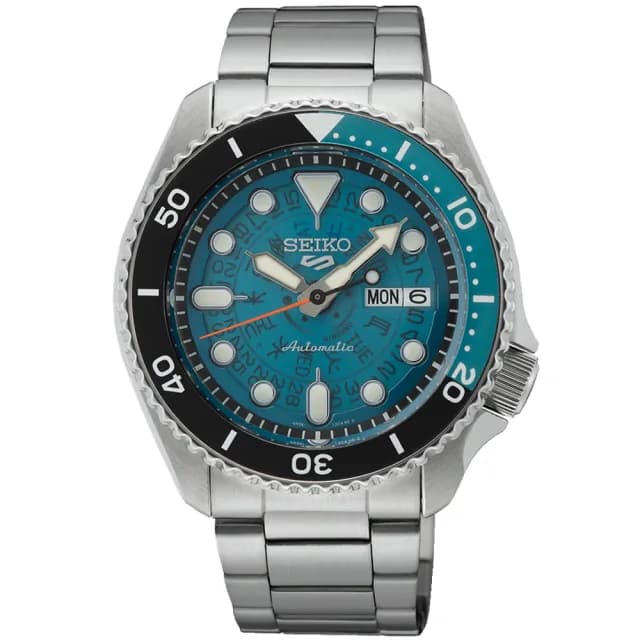 【SEIKO 精工】5 Sports系列 半透明 湖水綠 機械腕錶 畢業禮物 送禮 推薦(SRPJ45K1/4R36-13N0B)