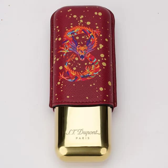 【S.T.Dupont 都彭】Dragon 系列 龍年限定兩支裝雪茄套 新年 禮物 推薦(183276)