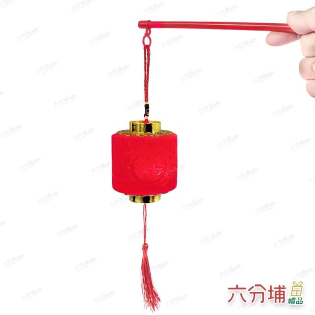 【六分埔禮品】經典紅LED手提燈籠-長形(過年新年元宵龍年春節小物裝飾佈置吊飾家居擺件文青冬瓜燈籠吊飾)