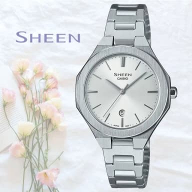 【CASIO 卡西歐】SHEEN 現代極簡八角女錶 送禮 禮物 推薦(SHE-4563D-7A)