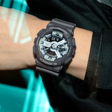 【CASIO 卡西歐】G-SHOCK 綠光系列雙顯運動手錶 送禮 禮物 推薦(GA-110HD-8A)