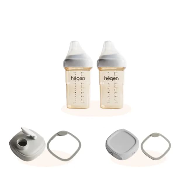 【hegen】金色奇蹟PPSU多功能方圓型寬口奶瓶 雙瓶回購組(母嬰用品 新生禮 月子中心)