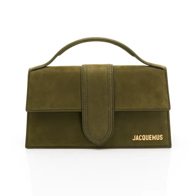 【JACQUEMUS】Le Grand Bambino 經典手提/肩背信封包(深卡其綠/絨面)