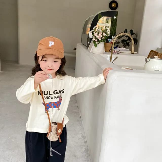 【橘魔法】卡通印花系列短版長袖上衣(薄長袖 大童 兒童 女童 男童 中性款 中童 童裝)