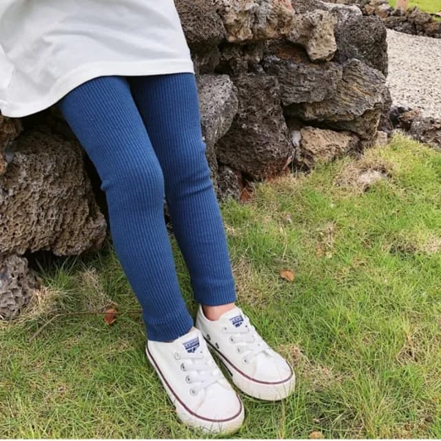 【橘魔法】螺紋坑條彈性長褲(內搭褲 長褲 安全褲 內搭褲 貼身褲 女童 兒童 童裝 中童)