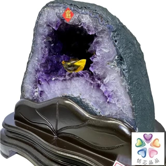 【恬芯晶品】4.45kg精選巴西土型紫水晶洞新居財位擺設XA8(紫鈦晶晶洞開運招財招貴人開業財位新年新春禮物)