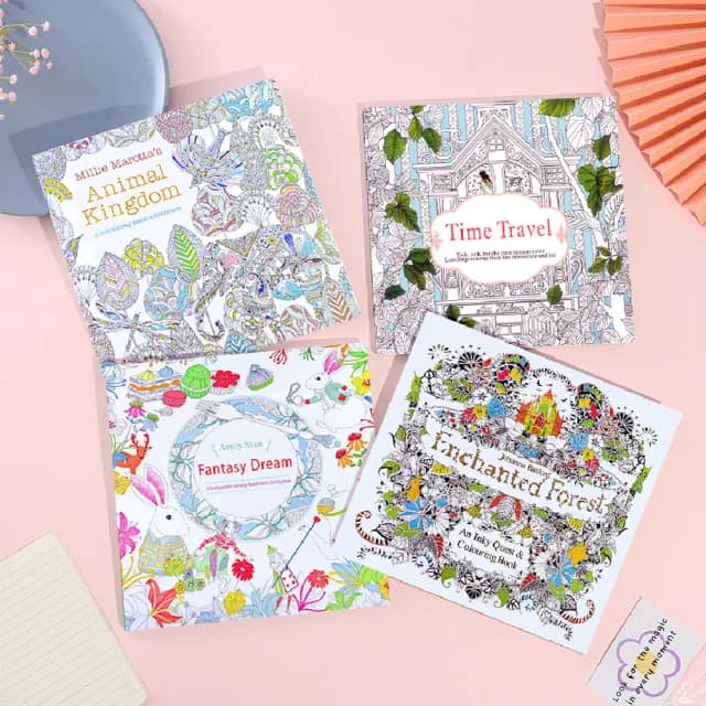 【Jo Go Wu】超值10入!紓壓著色本(韓國畫本 秘密花園 舒壓繪本 填色繪本 曼陀羅禪繞畫 兒童節禮物)