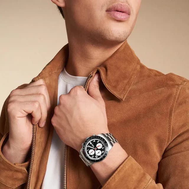 【FOSSIL】Sport Tourer 經典黑白三眼計時手錶-42mm 禮物 送禮 推薦(FS6045)