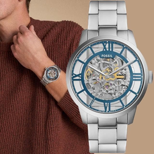 【FOSSIL】Townsman 爵士鏤空機械錶-44mm 母親節 送禮 禮物(ME3260)