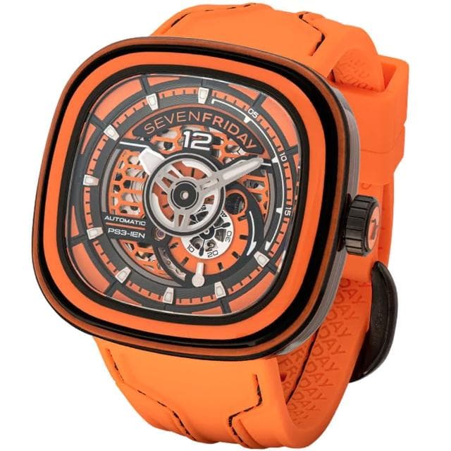 【SEVENFRIDAY】彩色碳纖維 透視自動上鍊機械錶-47X47.6mm 送禮 禮物 推薦(PS3/03)