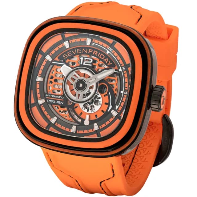 【SEVENFRIDAY】彩色碳纖維 透視自動上鍊機械錶-47X47.6mm 送禮 禮物 推薦(PS3/03)