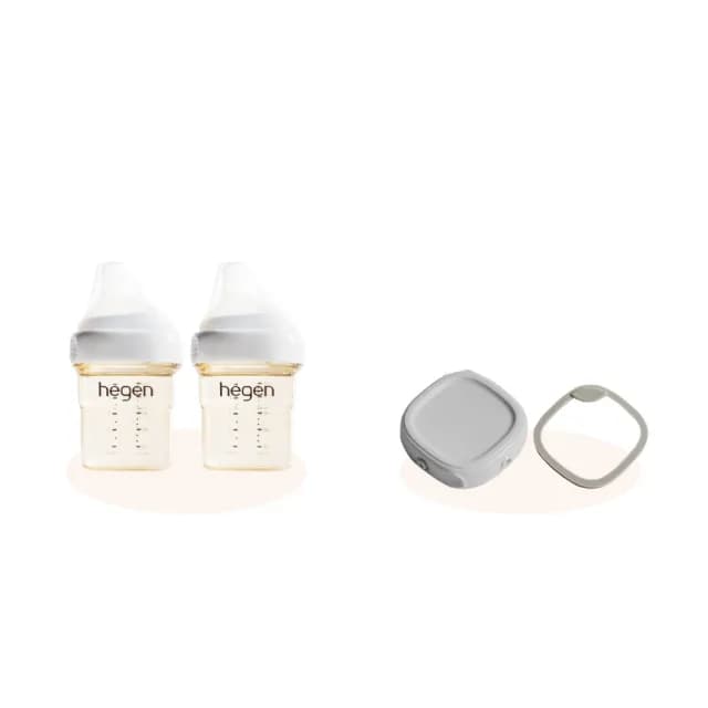【hegen】150ml奶瓶必備組(寬口奶瓶150ml雙瓶組+儲存蓋)