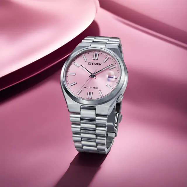 【CITIZEN 星辰】Mechanical系列 PANTONE 限定款 夢幻粉 機械腕錶 畢業禮物 送禮 推薦(NJ0158-89X)