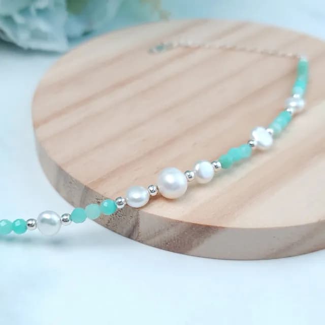 【GIUMKA】手鍊．天河石．珍珠｜擁抱希望(情人節禮物)