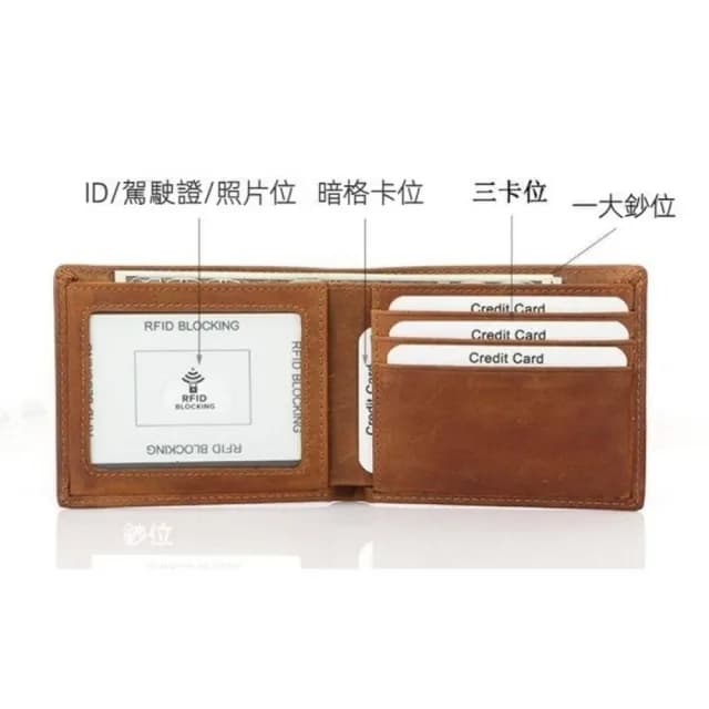 【L’ANDYA☆台灣好購】情人節禮物 七夕 真皮包包 防盜刷男用皮夾(男生皮夾 瘋馬皮 男皮夾 超薄短夾 錢包男
