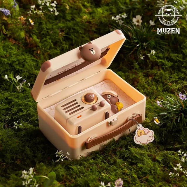 【MUZEN】LINE聯名 OTR Metal 藍牙喇叭收音機-熊大晚安珍藏版(獨家超萌BROWN熊大 藍牙喇叭 情人節禮物)