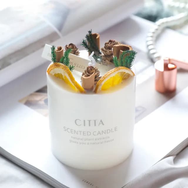 【CITTA】乾燥花藝香薰蠟燭 270g(香氛蠟燭 天然大豆蠟 融燭)
