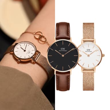 【Daniel Wellington】DW 手錶 Petite系列 24/32mm 金屬/皮革錶 多款任選(DW00100177)