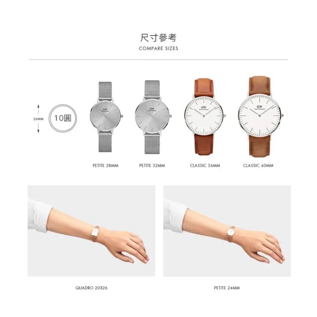 【Daniel Wellington】DW 手錶 Petite系列 24/32mm 金屬/皮革錶 多款任選(DW00100177)