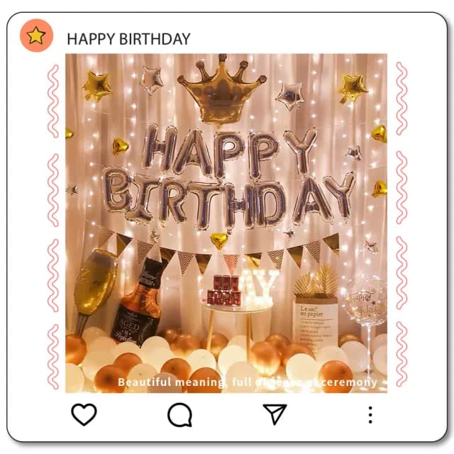 【氣球王國】玫瑰金生日派對套餐氣球組(生日佈置 派對 告白求婚 周歲慶生 畢業 紀念日 布置)