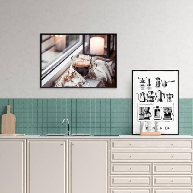 【菠蘿選畫所】一杯咖啡的時間 - 42x60cm(咖啡攝影裝飾掛畫/咖啡店掛畫/開店送禮/廚房裝飾)