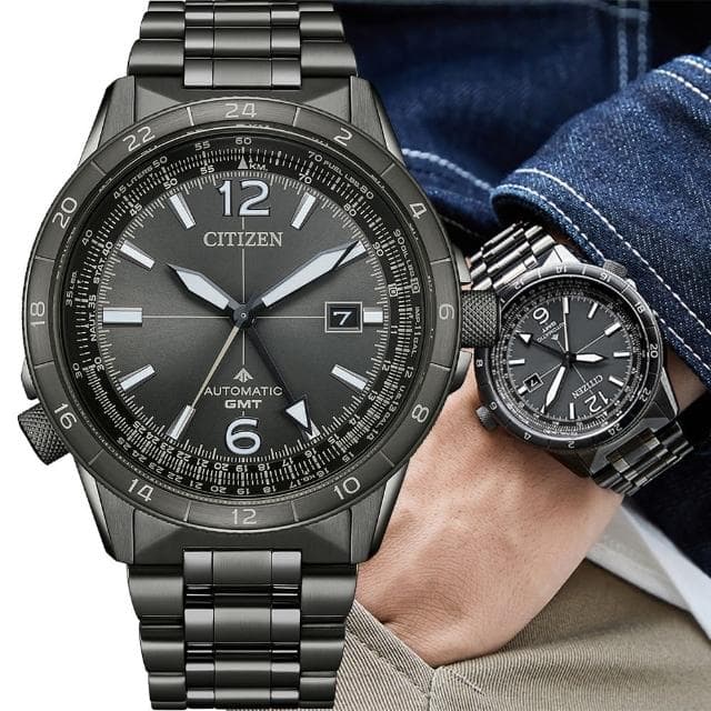【CITIZEN 星辰】PROMASTER 限量 飛行錶 GMT 抗磁 機械錶 男錶 手錶 畢業 禮物 推薦(NB6045-51H)