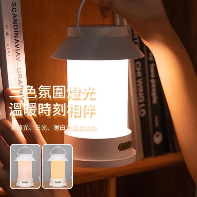 【ANTIAN】復古露營燈霧化水氧機 補水噴霧加濕器 空氣清淨機 氛圍燈 戶外燈 400ML(母親節禮物)