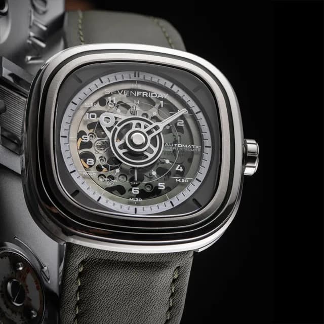 【SEVENFRIDAY】T系列 軍綠色漸層機械錶-45mm 送禮 禮物 推薦(T1/06)