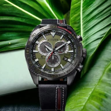 【CITIZEN 星辰】PROMASTER 運動時尚 電波錶 皮帶錶 男錶 禮物 推薦(CB5037-17X)