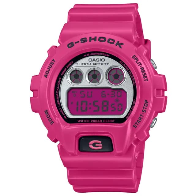 【CASIO 卡西歐】G-SHOCK 經典復刻 鮮豔色彩 電子腕錶 七夕 情人節 送禮 推薦(DW-6900RCS-4)