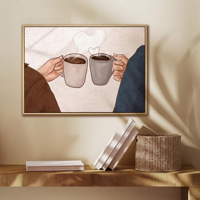 【菠蘿選畫所】唯美的約會I -70x100cm(咖啡裝飾插畫掛畫/咖啡店裝飾/廚房掛畫/開店送禮)