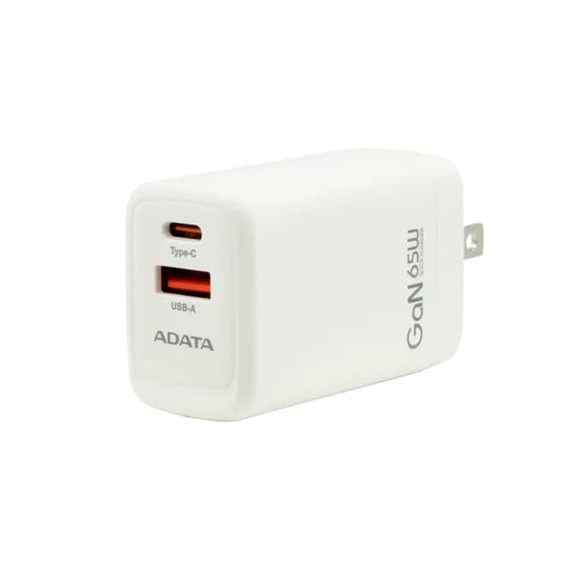 【ADATA 威剛】G65Q 65W USB-C/A GaN氮化鎵 雙孔 超高速PD快充充電器(支援筆電/平板/手機同步充電)